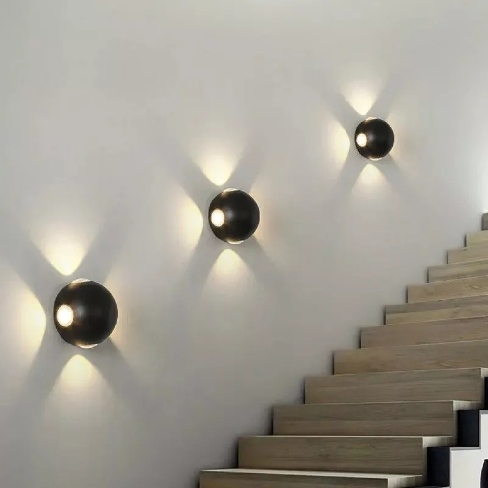 Aplique Lampara pared LED 12W esfera Interior y exterior