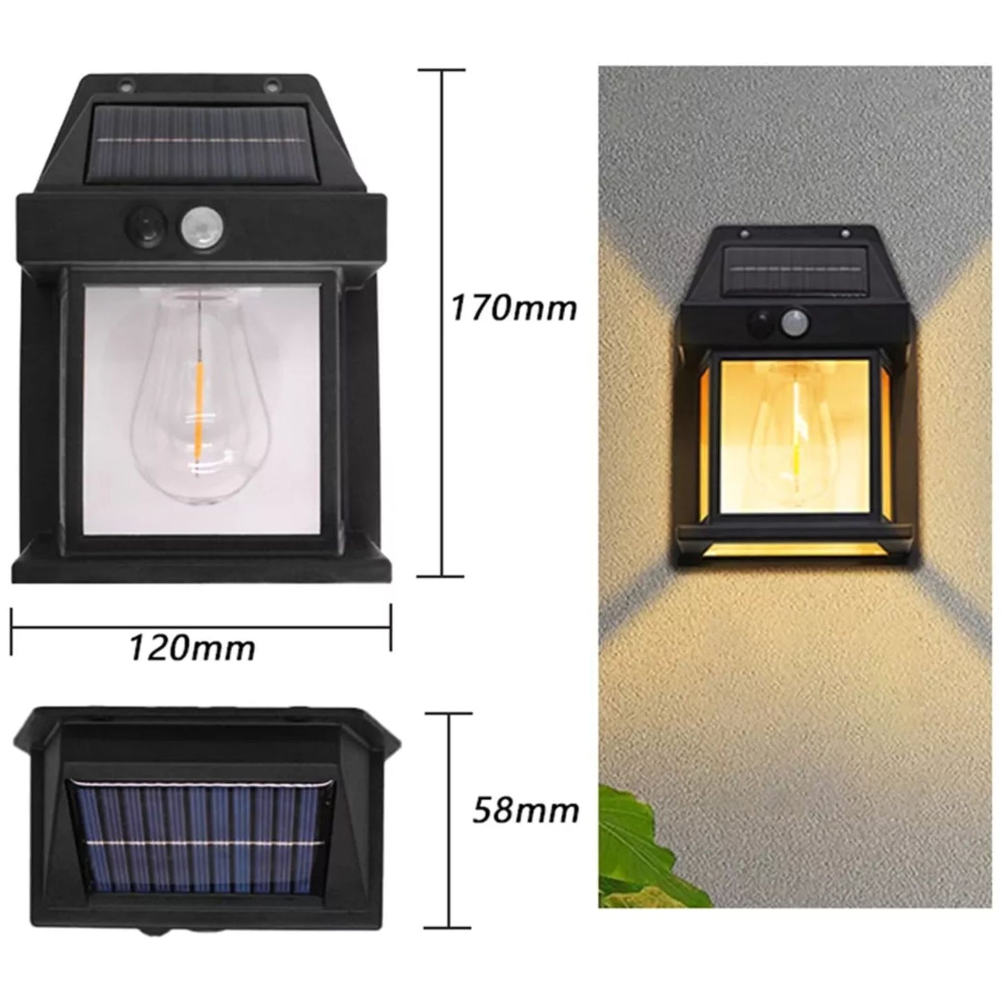 Pack 3 Lámpara Solar Led Aplique Sensor