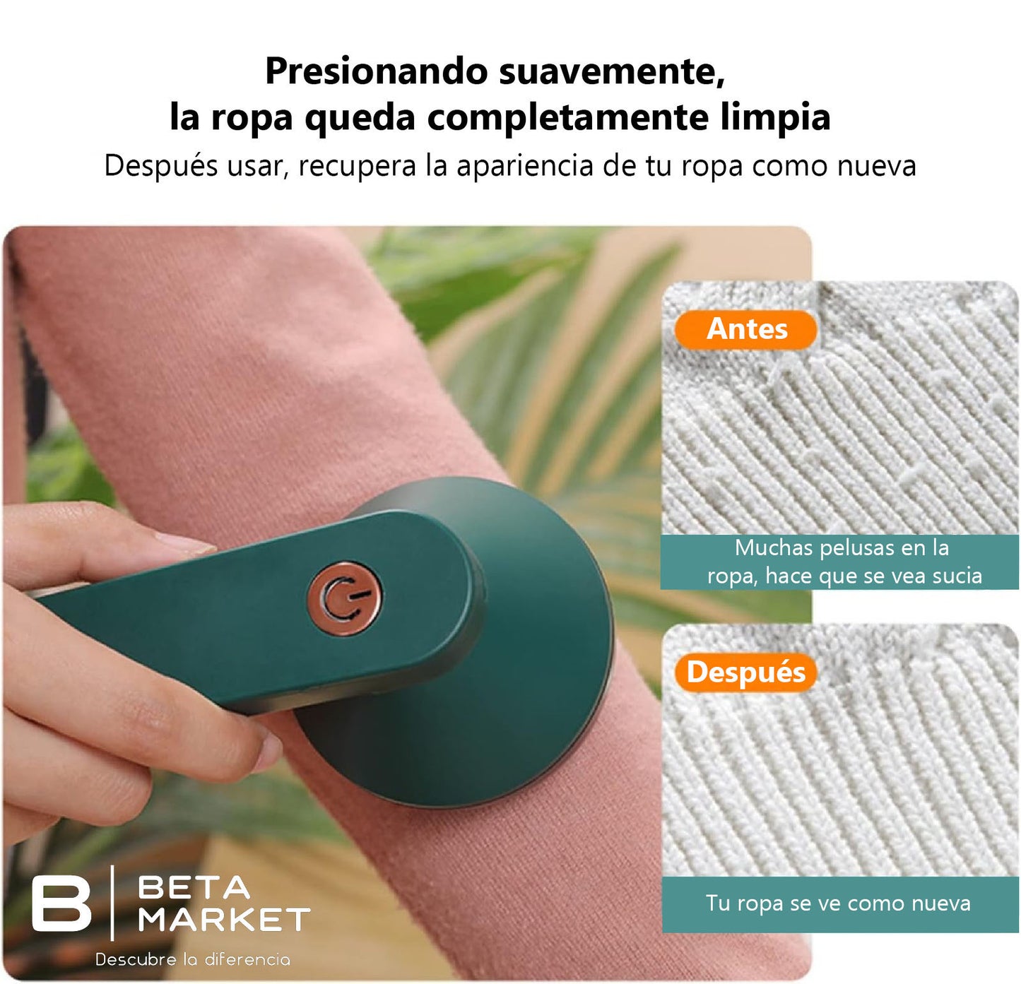 Quita pelusas eléctrico con carga USB