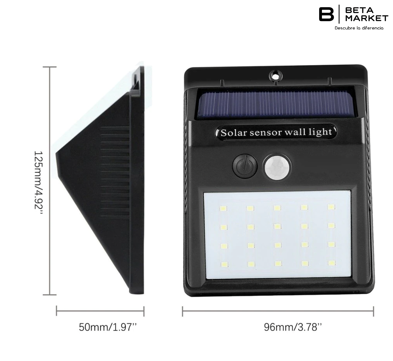 Pack 4 Focos Solares 20 Led Con Sensor Movimiento