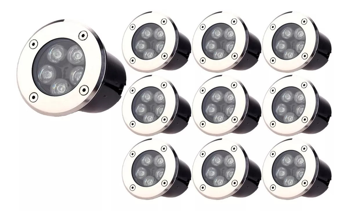 Pack de 10 focos Led embutidos 3W IP67